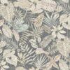 black-grey botanical cotton fabric from Chess