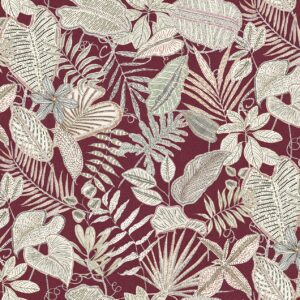 red botanical cotton fabric from Chess
