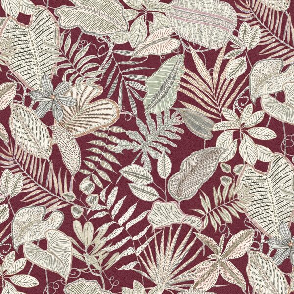 red botanical cotton fabric from Chess