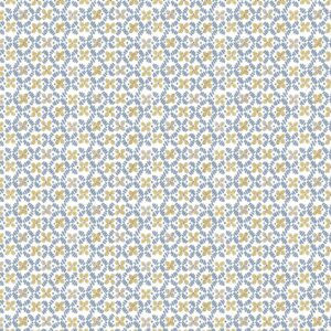 blue botanical cotton fabric from Chess