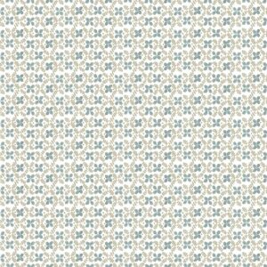 blue botanical cotton fabric from Chess