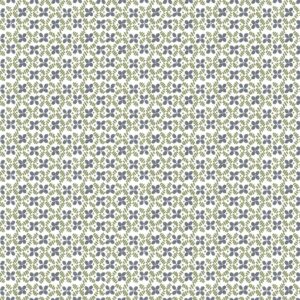 blue botanical cotton fabric from Chess