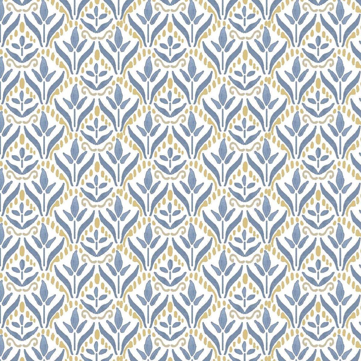 Pednor Fabric - Buttercup by blue botanical cotton fabric from Chess