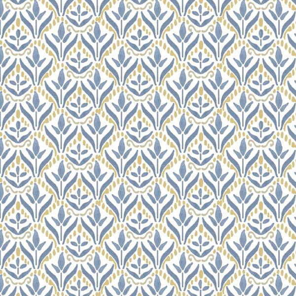Pednor Fabric - Buttercup by blue botanical cotton fabric from Chess