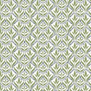 green botanical cotton fabric from Chess