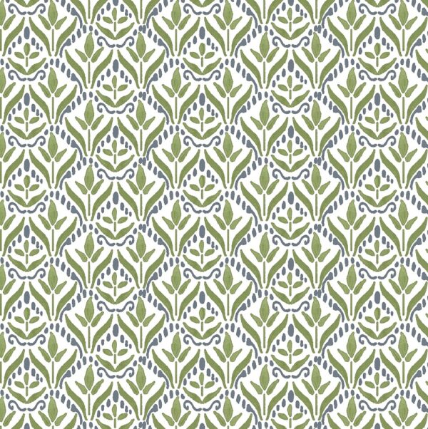 green botanical cotton fabric from Chess