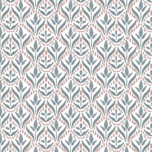 blue botanical cotton fabric from Chess