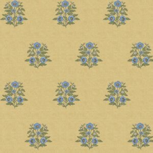 yellow botanical cotton fabric from Chess