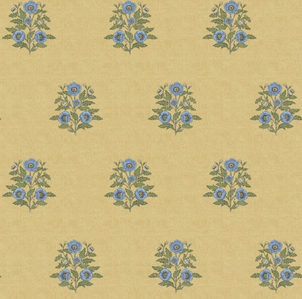 Alscot Fabric - Buttercup by yellow botanical cotton fabric from Chess