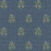 blue botanical cotton fabric from Chess