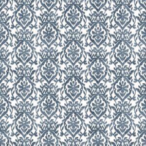 blue botanical cotton fabric from Chess
