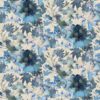 blue botanical cotton fabric from Chess