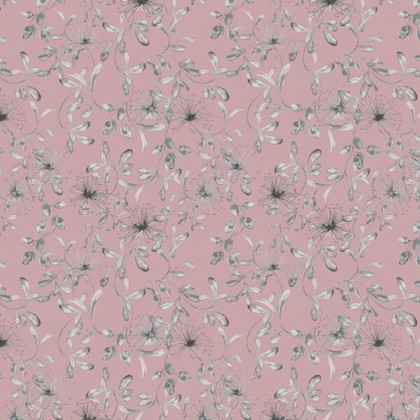 Celeste Fabric - Rose by pink botanical cotton fabric from Chess