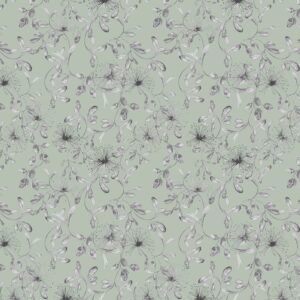 green botanical cotton fabric from Chess