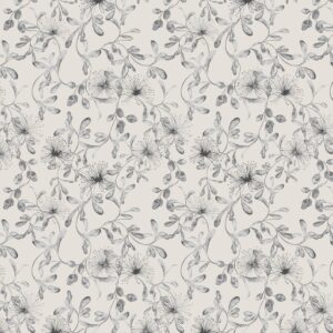 black-grey botanical cotton fabric from Chess