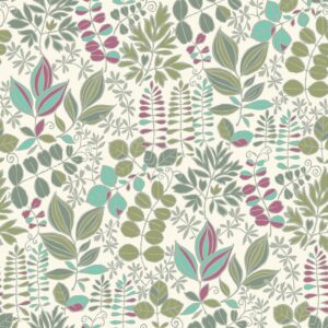 green botanical cotton fabric from Chess
