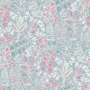 pink botanical cotton fabric from Chess