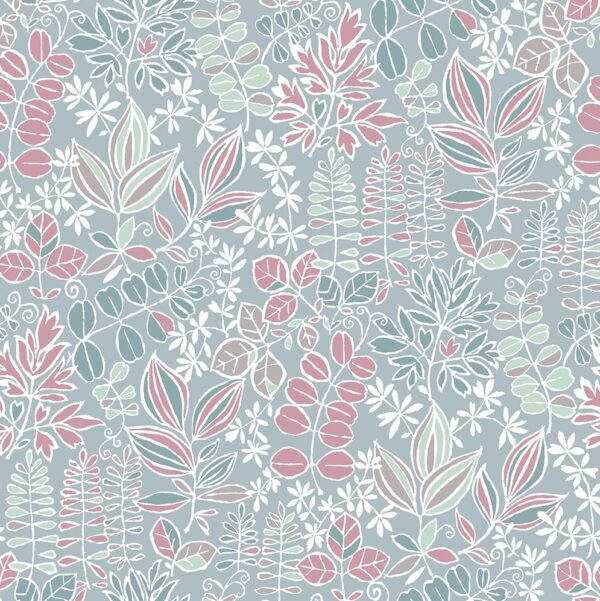 pink botanical cotton fabric from Chess
