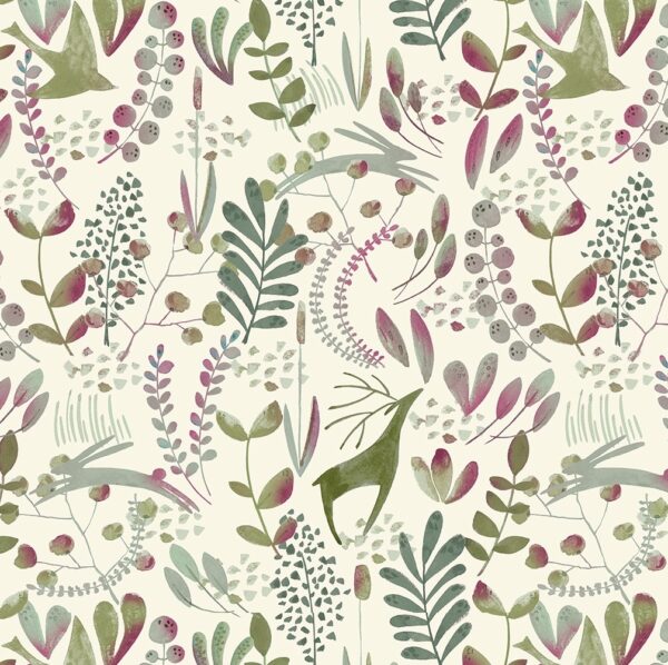 green animal cotton fabric from Chess