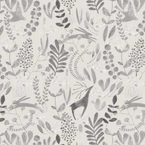 black-grey animal cotton fabric from Chess