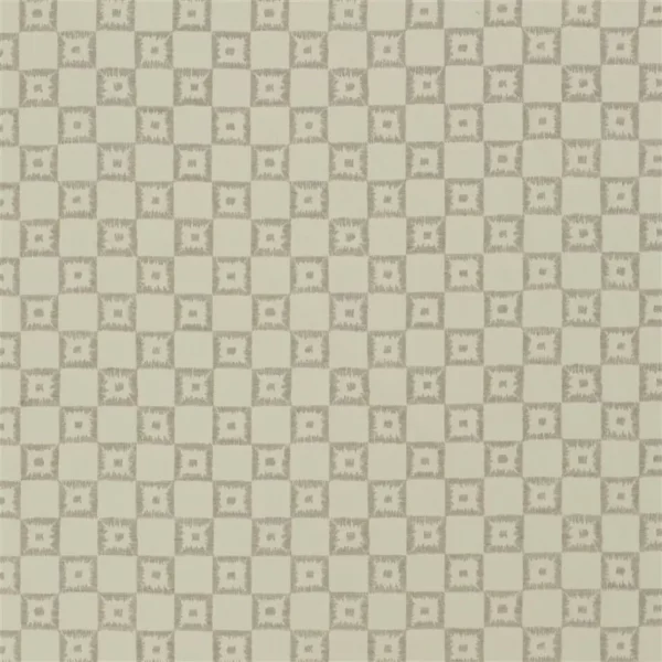 Lambaldi Fabric - Greige by neutral checked cotton fabric from William Yeoward