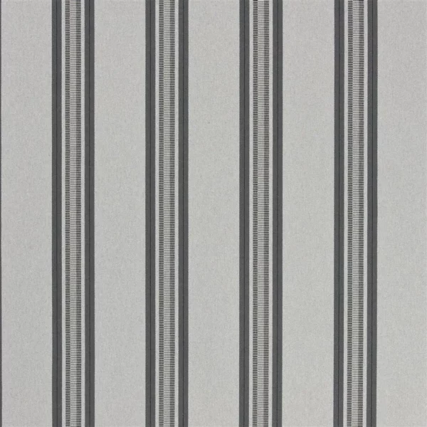 black-grey striped cotton fabric from William Yeoward