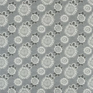 black-grey botanical printed fabric from William Yeoward