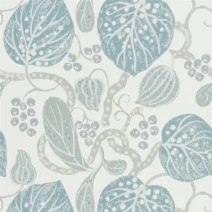 blue botanical wallpaper from william yeoward