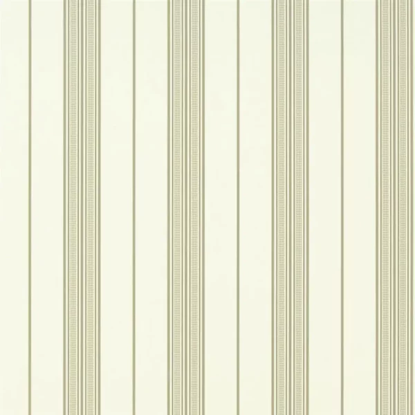 Trewen Wallpaper - Mocha by green striped wallpaper from william yeoward