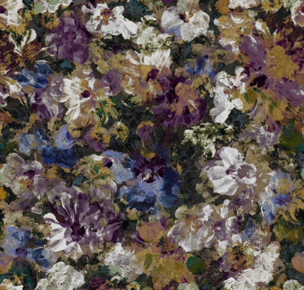 purple botanical velvet-chenille fabric from Art of the Loom