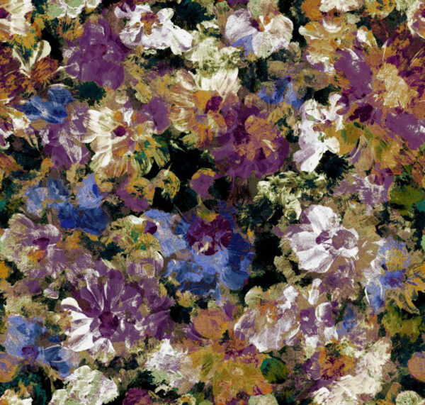 Jardin Fabric - Summer by purple botanical velvet-chenille fabric from Art of the Loom