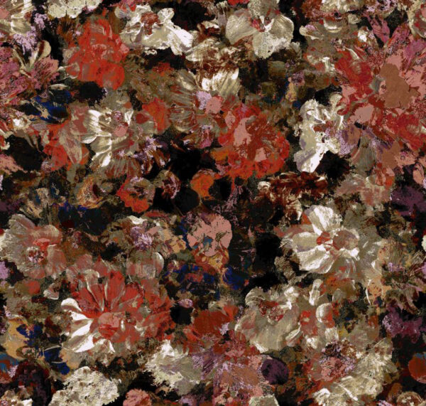 Jardin Fabric - Autumn by orange botanical velvet-chenille fabric from Art of the Loom