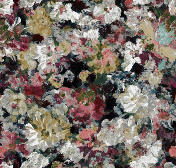 Jardin Fabric - Spring by pink botanical velvet-chenille fabric from Art of the Loom
