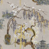 yellow botanical silk-satin fabric from Art of the Loom
