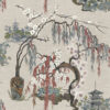 neutral botanical silk-satin fabric from Art of the Loom