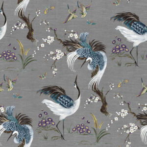 blue animal silk-satin fabric from Art of the Loom
