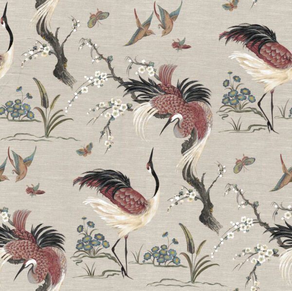 Mamoritai Col Fabric - 4 by neutral animal silk-satin fabric from Art of the Loom
