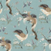 blue animal silk-satin fabric from Art of the Loom
