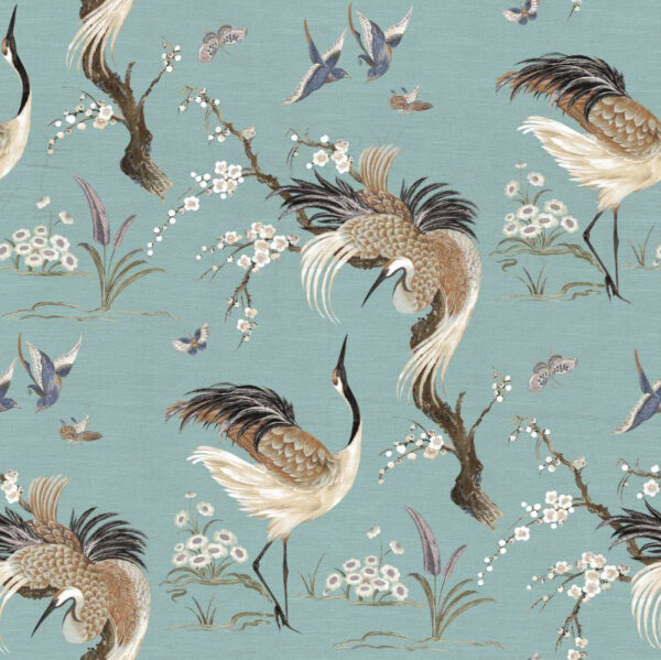 blue animal silk-satin fabric from Art of the Loom