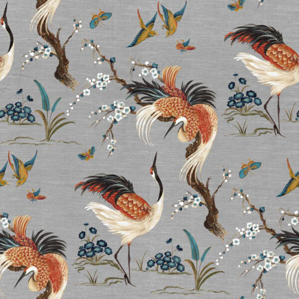 blue animal silk-satin fabric from Art of the Loom