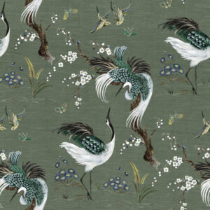 green animal silk-satin fabric from Art of the Loom