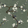 green botanical silk-satin fabric from Art of the Loom