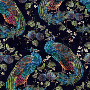 blue animal velvet-chenille fabric from Art of the Loom