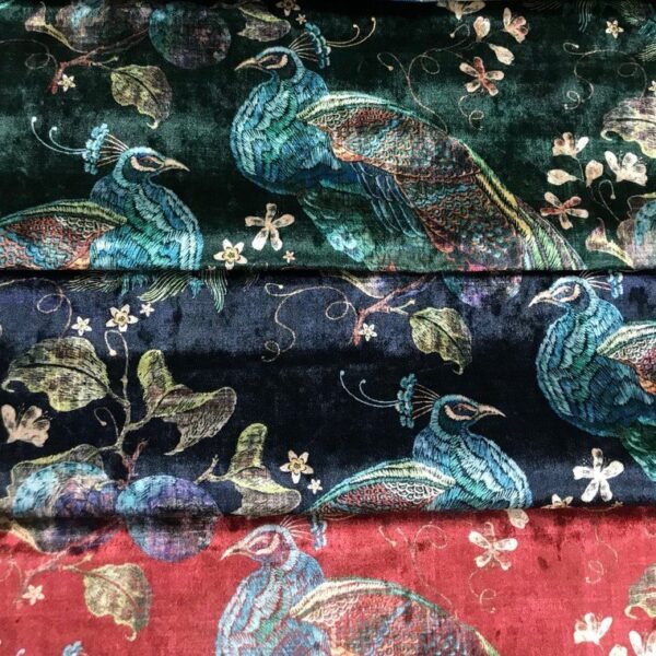 Peacock Luxor Fabric - Bottle Green by Peacock Luxor Fabric - Bottle Green from