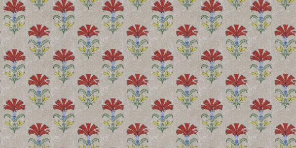 neutral botanical silk-satin fabric from Art of the Loom