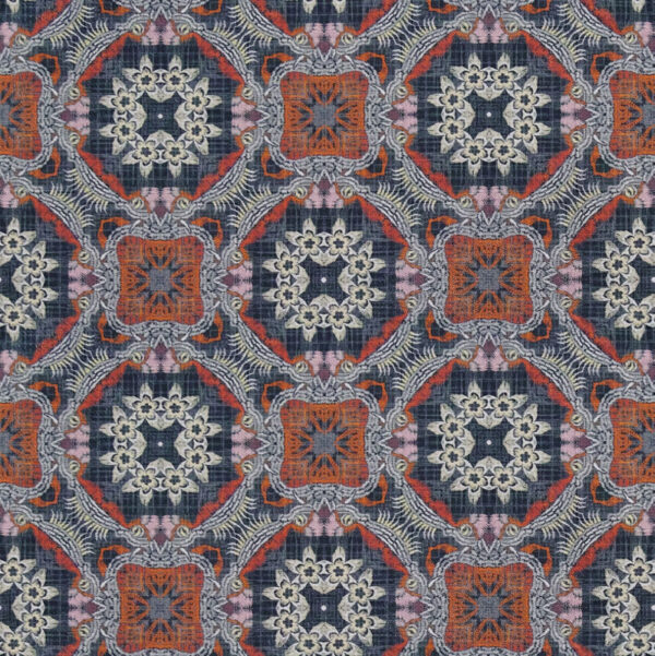Yanjing Fabric - 1 by blue geometric silk-satin fabric from Art of the Loom