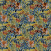 blue botanical silk-satin fabric from Art of the Loom