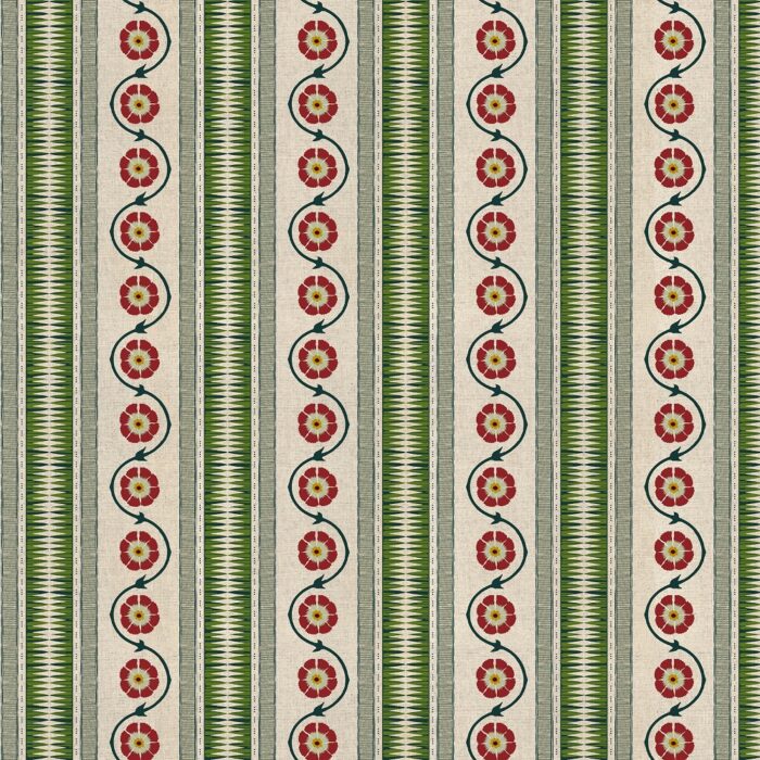 Indira Stripe Fabric - Apple swatch