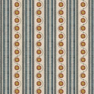 blue striped printed fabric from Chess
