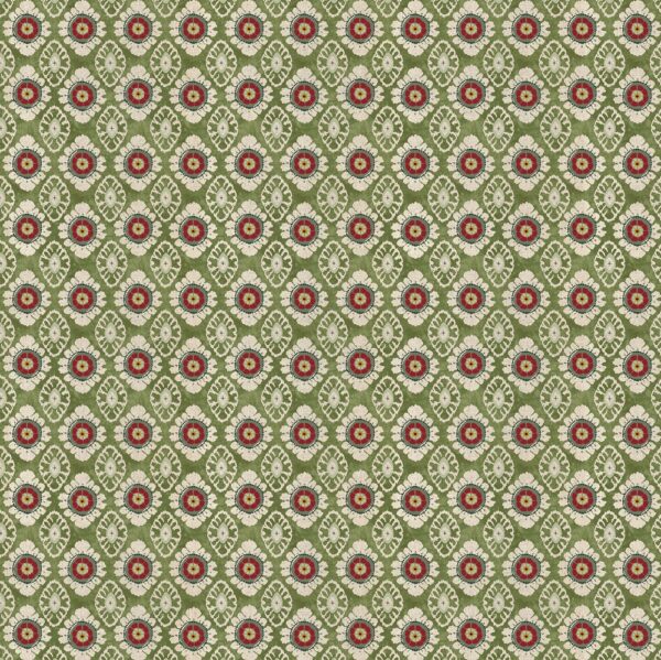 Maya Fabric - Apple by green spotted printed fabric from Chess
